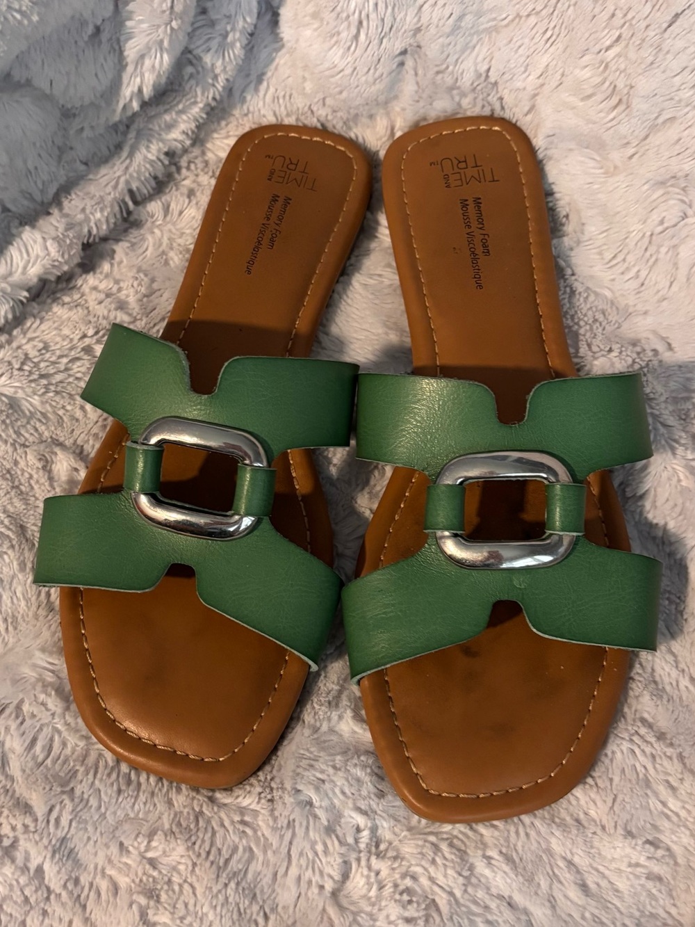 Time and Tru Green Sandals - Size 9